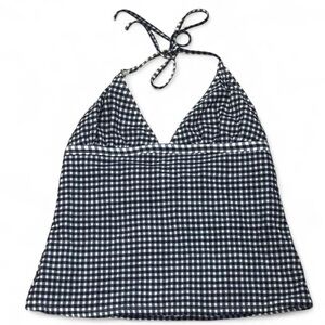 Black and White Gingham Halter Top